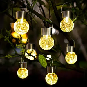 SOLPEX 12 Pack Hanging Solar Lights - Outdoor Decorative, Waterproof, Globe Lights for Garden, Yard, Patio, Lawn, Flower Bed (Warm White)