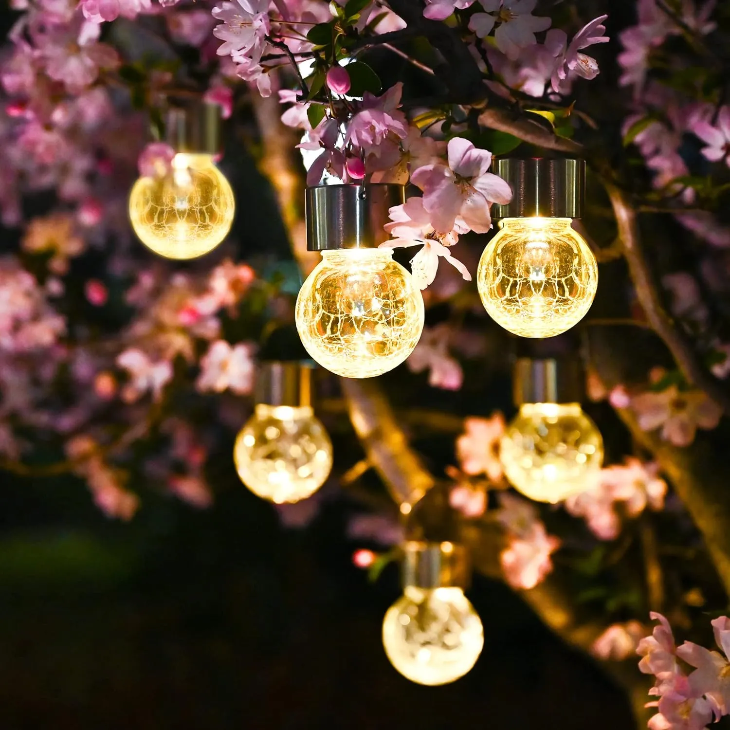 SOLPEX 12 Pack Hanging Solar Lights - Outdoor Decorative, Waterproof, Globe Lights for Garden, Yard, Patio, Lawn, Flower Bed (Warm White)