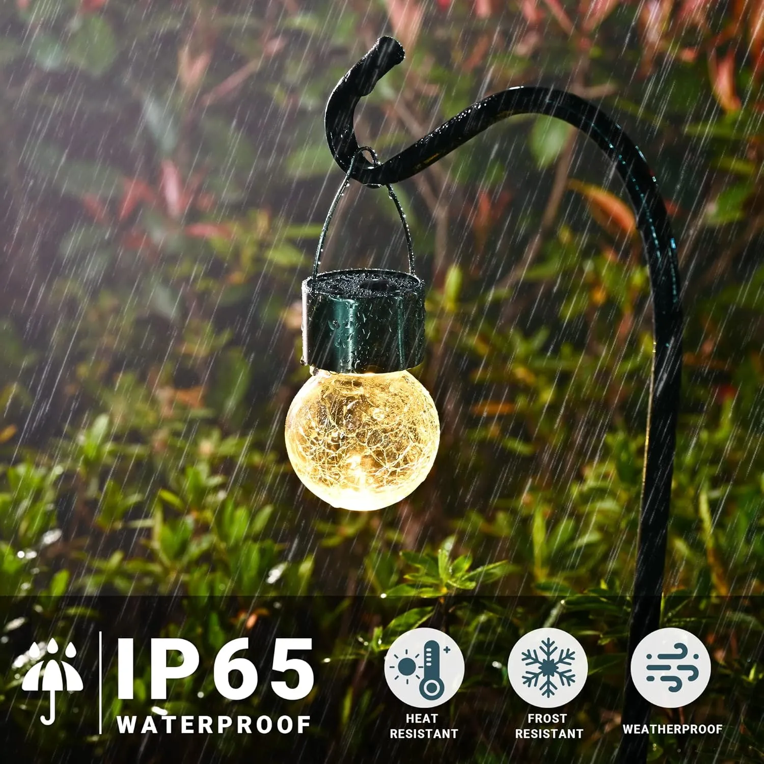SOLPEX 12 Pack Hanging Solar Lights - Outdoor Decorative, Waterproof, Globe Lights for Garden, Yard, Patio, Lawn, Flower Bed (Warm White)