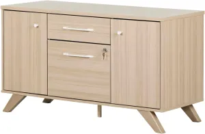 South Shore Helsy 2-Drawer Credenza with Doors, Soft Elm