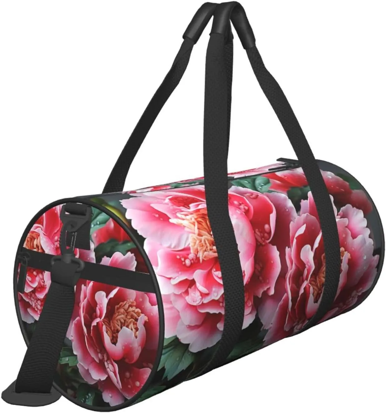 Sports Gym Bag for Women Men Travel Duffel Bag Tote Weekender Bag Carry on Overnight Bag for Travel Swimming Fitness Workout Sports Beautiful peony flower Duffle Bag