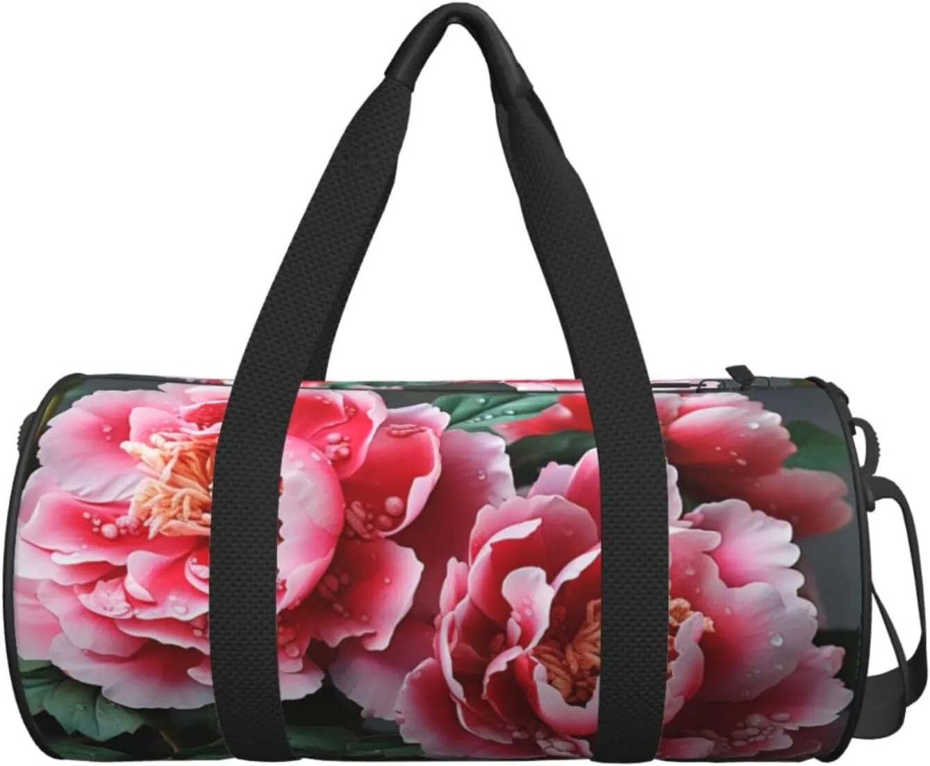 Sports Gym Bag for Women Men Travel Duffel Bag Tote Weekender Bag Carry on Overnight Bag for Travel Swimming Fitness Workout Sports Beautiful peony flower Duffle Bag