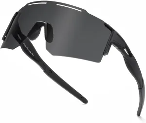 Sports Polarized Sunglasses for Men and Women, UV 400 TR90 Protection Sunglasses for Cycling, Skiing, Driving