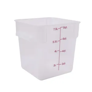 Square PP Storage Food Containers Translucent 7.6lt/8qt