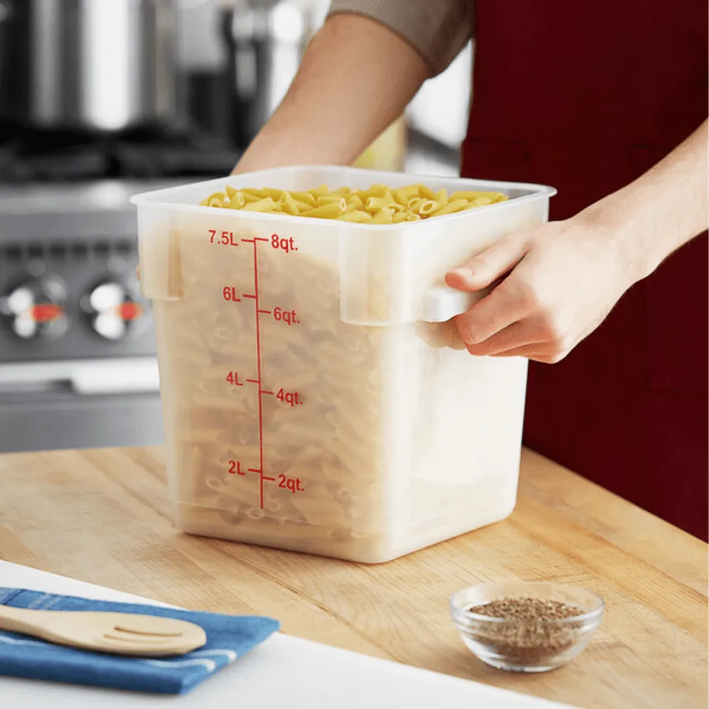 Square PP Storage Food Containers Translucent 7.6lt/8qt