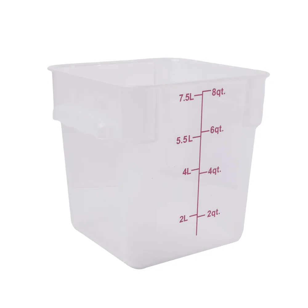 Square PP Storage Food Containers Translucent 7.6lt/8qt