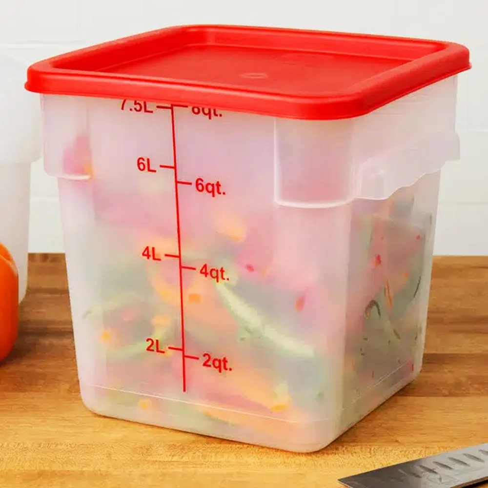 Square PP Storage Food Containers Translucent 7.6lt/8qt