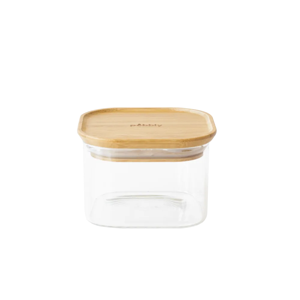 Stackable Glass Container with Bamboo Lid