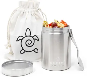 Stainless Steel Insulated Lunch Box, Food Jar - Vacuum Insulated Thermos, 17 Oz   Spork   Lunch Bag