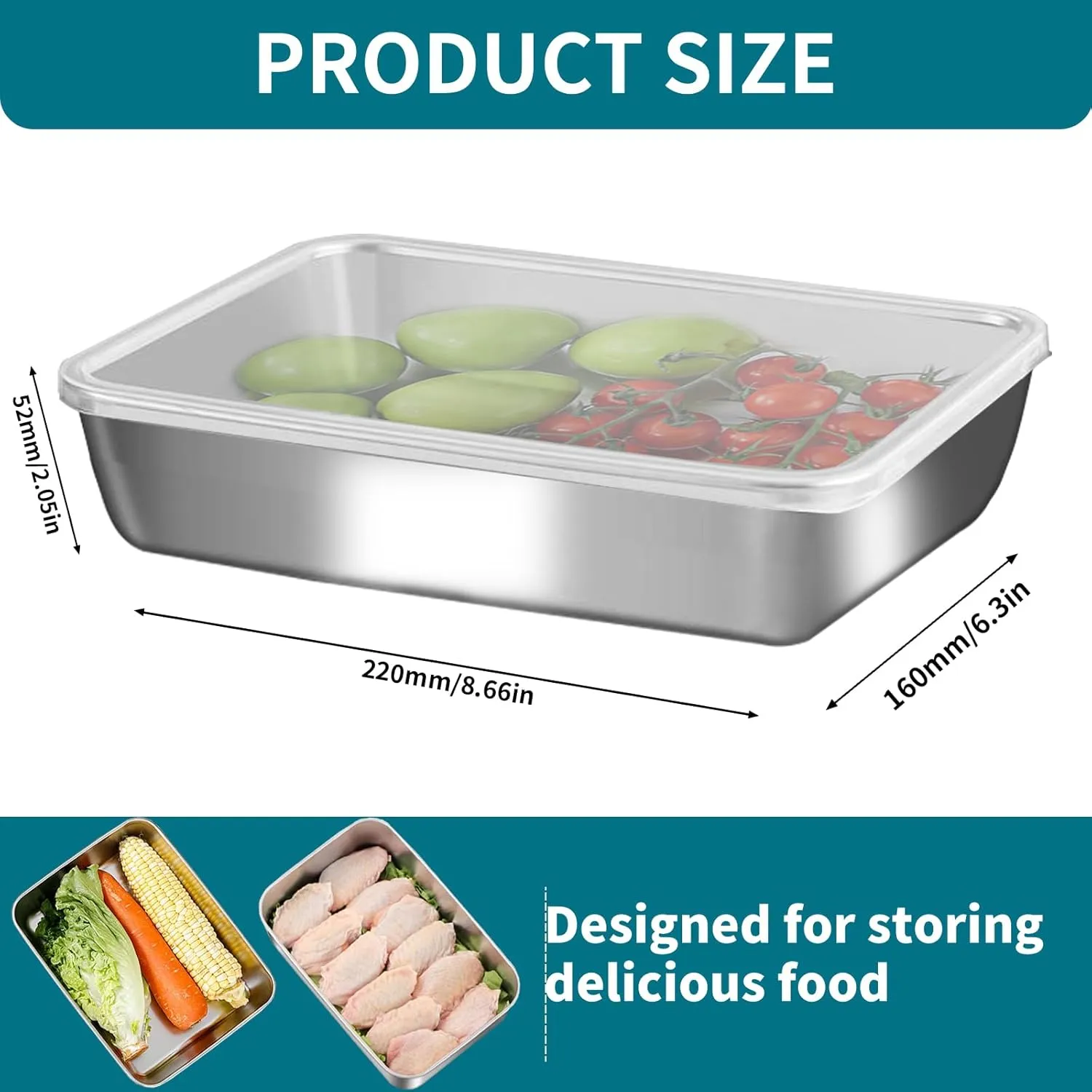 Stainless Steel Lunch Box 6-Pack,Stackable Snack Storage Boxes, Lid Food Container, Reusable Food Storage Container for Travel and Work, Dishwasher Safe, Freezer Safe