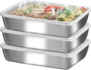 Stainless Steel Lunch Box 6-Pack,Stackable Snack Storage Boxes, Lid Food Container, Reusable Food Storage Container for Travel and Work, Dishwasher Safe, Freezer Safe
