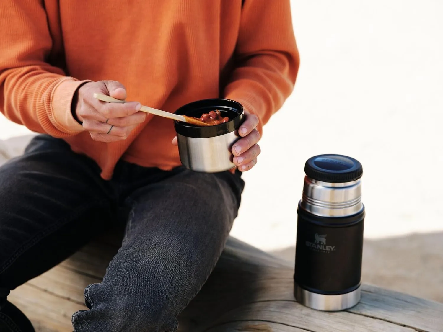 STANLEY Vacuum Insulated Large Food Jar, 18/8 Stainless Steel Food Jar for Cold and Hot Food, Soup Thermos with Leak Proof Lid Doubles as Cup, Wide Mouth Food Thermos