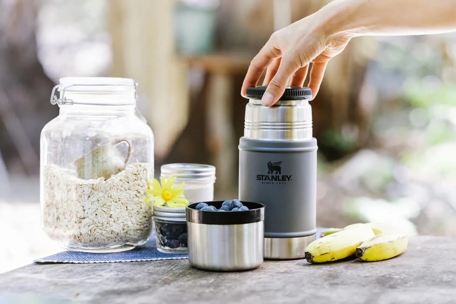STANLEY Vacuum Insulated Large Food Jar, 18/8 Stainless Steel Food Jar for Cold and Hot Food, Soup Thermos with Leak Proof Lid Doubles as Cup, Wide Mouth Food Thermos