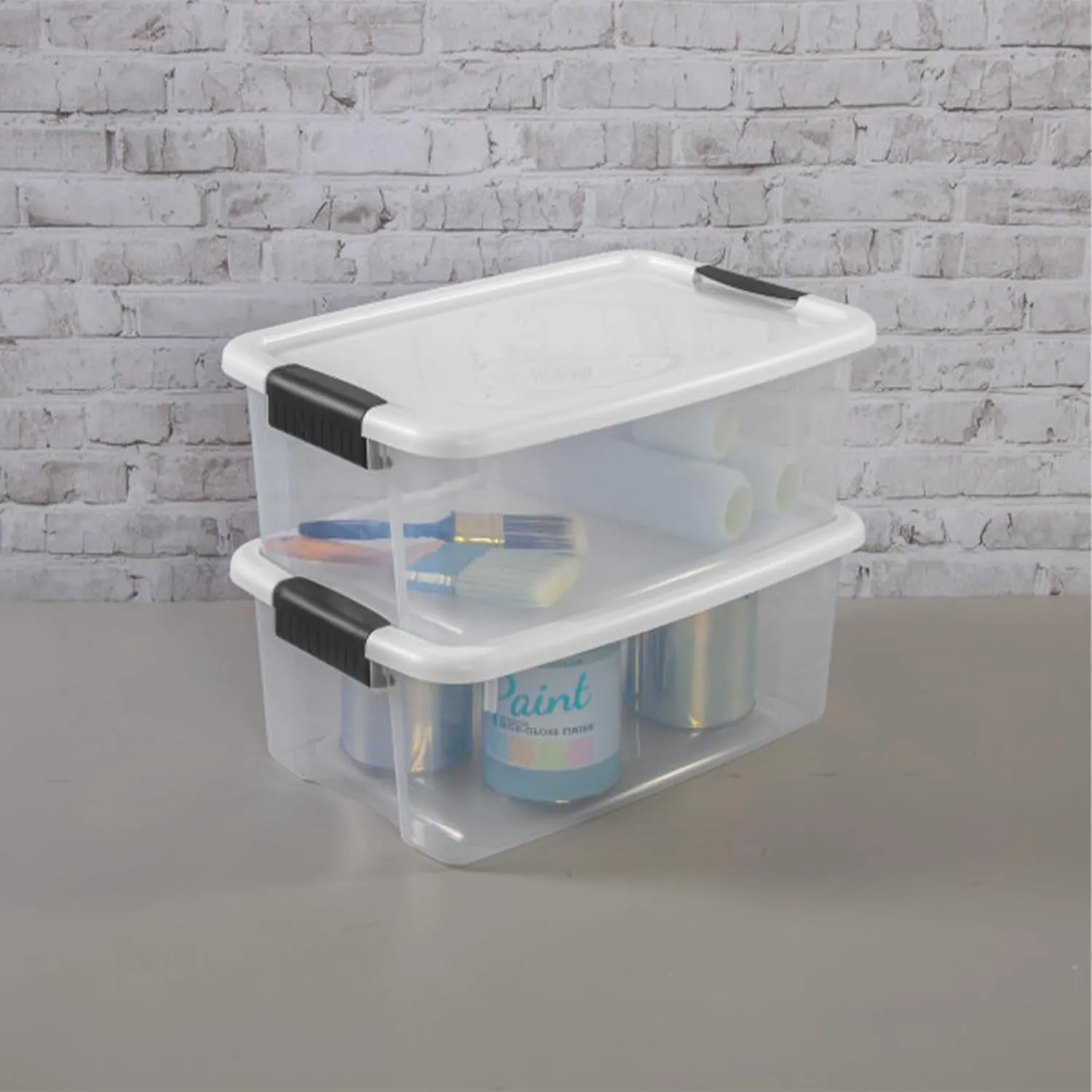 Sterilite 18-Pack Ultra Latching Box, Storage Bins with Lids, Clear Plastic, 18 Quart - Heavy-Duty Organizing Containers for Closet, Bathroom, and Office