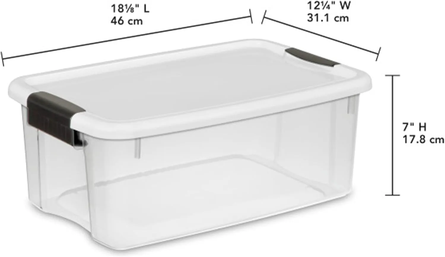 Sterilite 18-Pack Ultra Latching Box, Storage Bins with Lids, Clear Plastic, 18 Quart - Heavy-Duty Organizing Containers for Closet, Bathroom, and Office