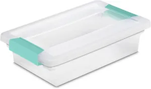 Sterilite 24-Pack Clip Box, Stackable Clear Plastic Bins with Latching Lids, Small - Writing, Arts or Crafts Supplies Storage Containers for Home, Office, Classroom and Workshop Organization