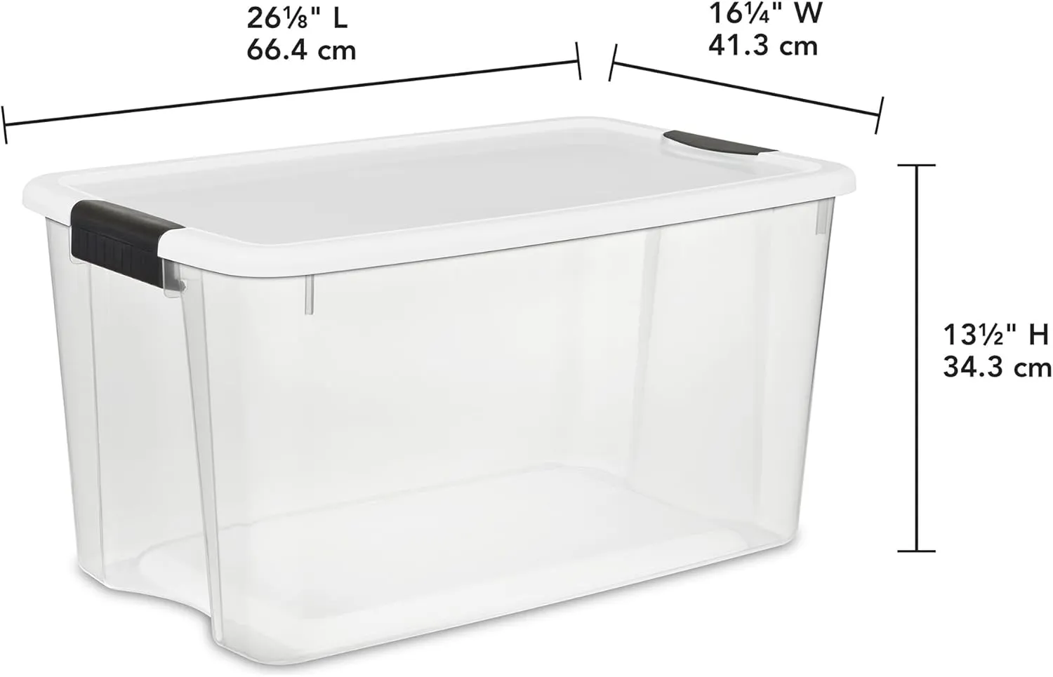 Sterilite 4-Pack Ultra Latching Box, Storage Bins with Lids, Clear Plastic, 70 Quart - Heavy-Duty Organizing Containers for Closet, Bathroom, and Office