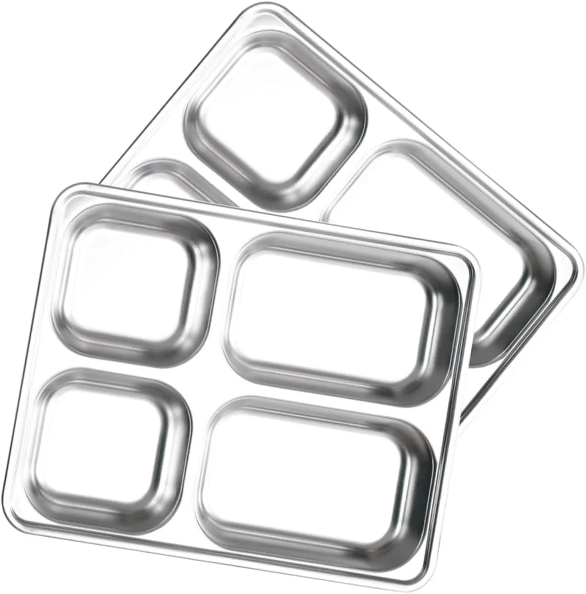 STOBAZA Stainless Steel Lunch Trays for Adults Compartment Trays Plate Dividers