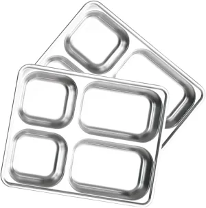 STOBAZA Stainless Steel Lunch Trays for Adults Compartment Trays Plate Dividers
