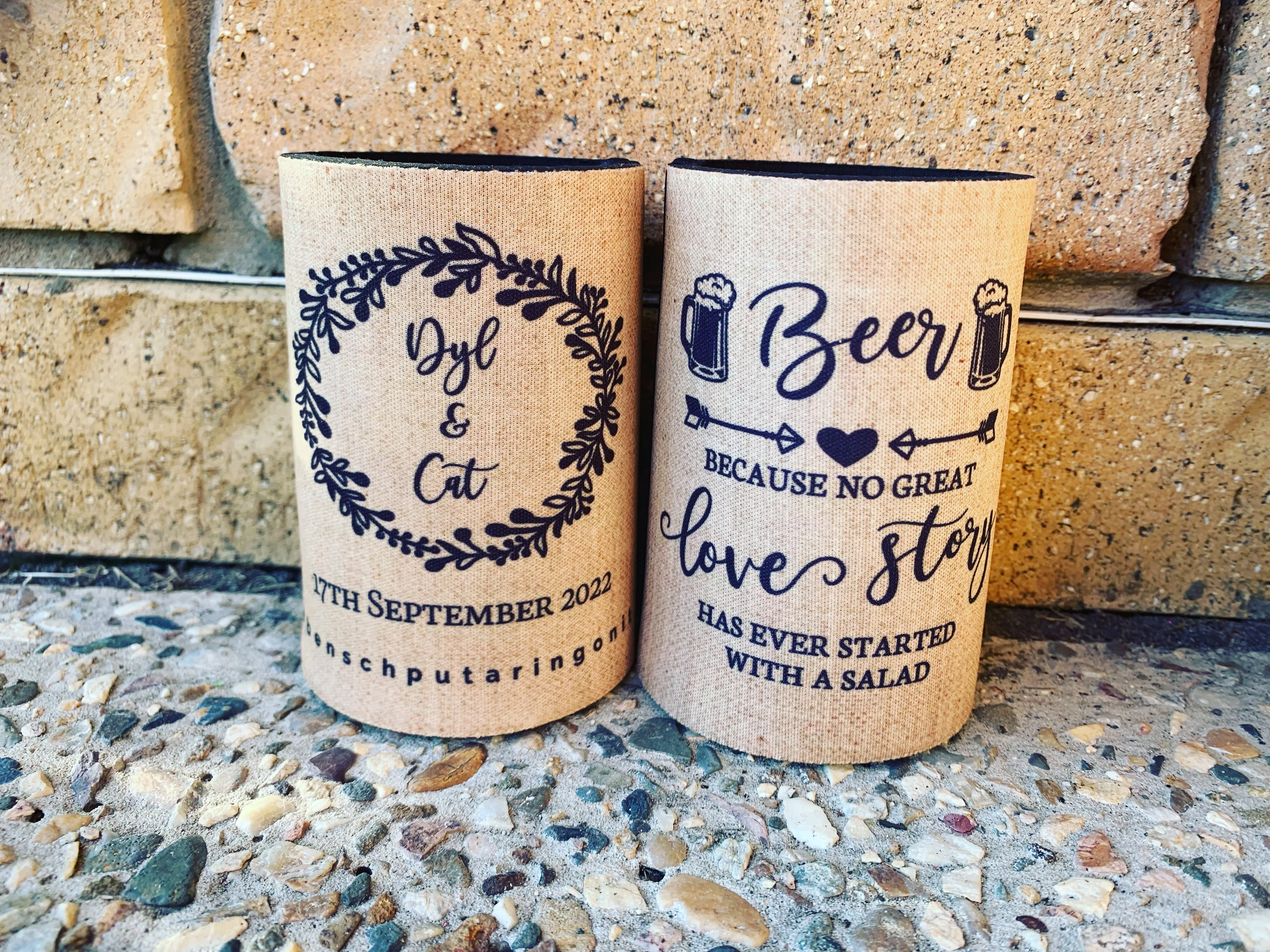 Stubby Holder  - Beer and Love Story