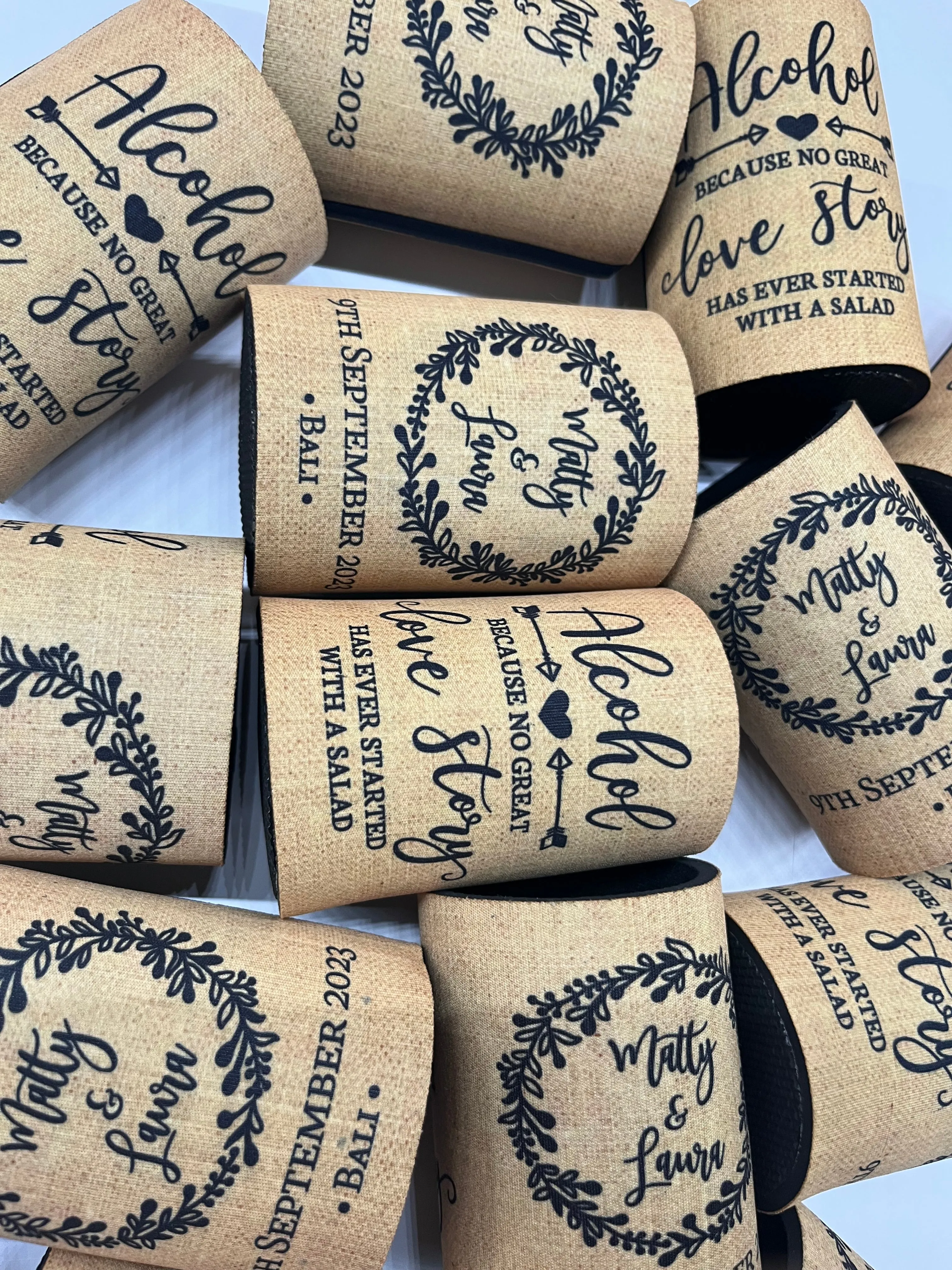 Stubby Holder  - Beer and Love Story
