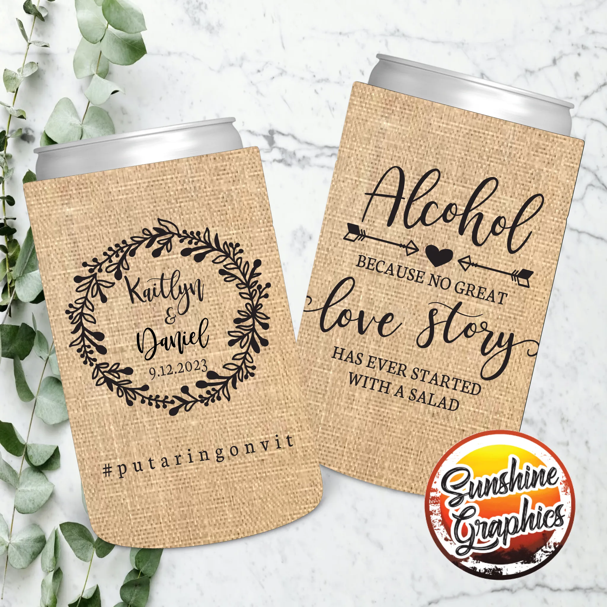 Stubby Holder  - Beer and Love Story