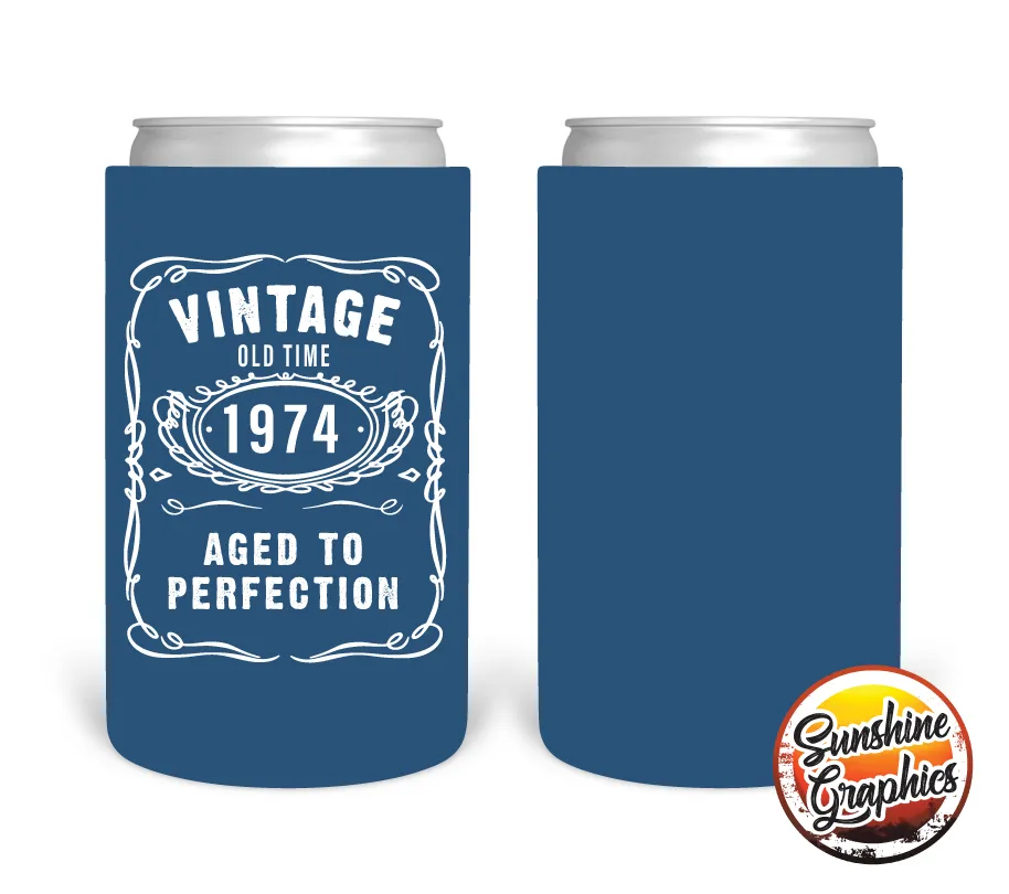 Stubby Holder  - Vintage Style 2 Birthday years
