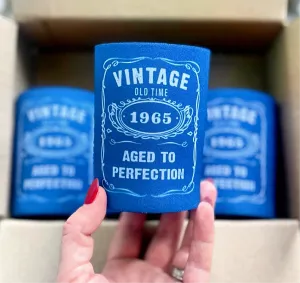 Stubby Holder  - Vintage Style 2 Birthday years