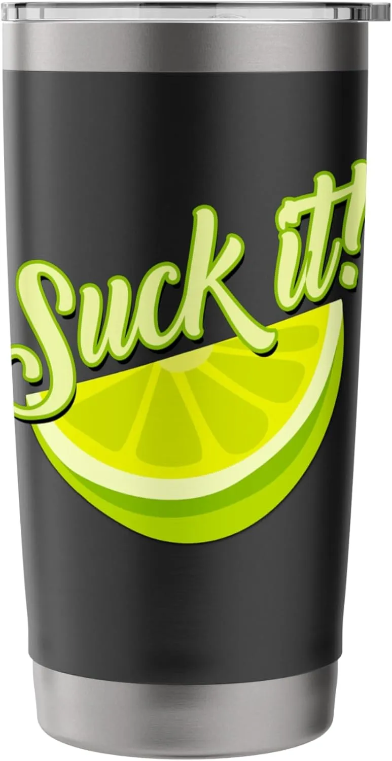 Suck It Mexican Shirt Funny Green Lime Slice Gift Lemon Love Stainless Steel Insulated Tumbler