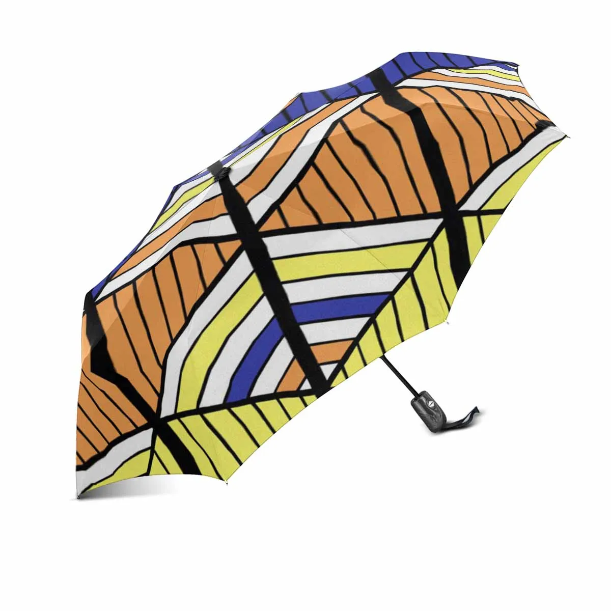 Summer geometric pattern Umbrella Automatic Foldable with totes