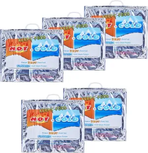 Superio Hot and Cold Insulated Bags for Food Delivery, Grocery Shopping Bags, Food Storage for Hot and Frozen Food for Travel, Disposable Cooler Bag, Reinforced Thermal Lunch Bag (5, 19"x5.5"x15.5")