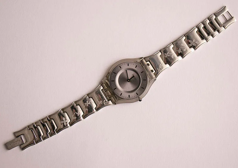 Swatch Skin Watch SFM127 Pure Net Watch | Floral Swatch Bracelet Watch
