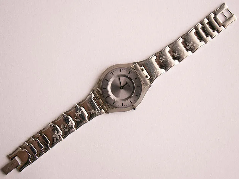 Swatch Skin Watch SFM127 Pure Net Watch | Floral Swatch Bracelet Watch