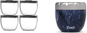S'well Prep Food Glass Bowls (Set of 4) Stainless Steel Bowls - Azurite Marble Eats