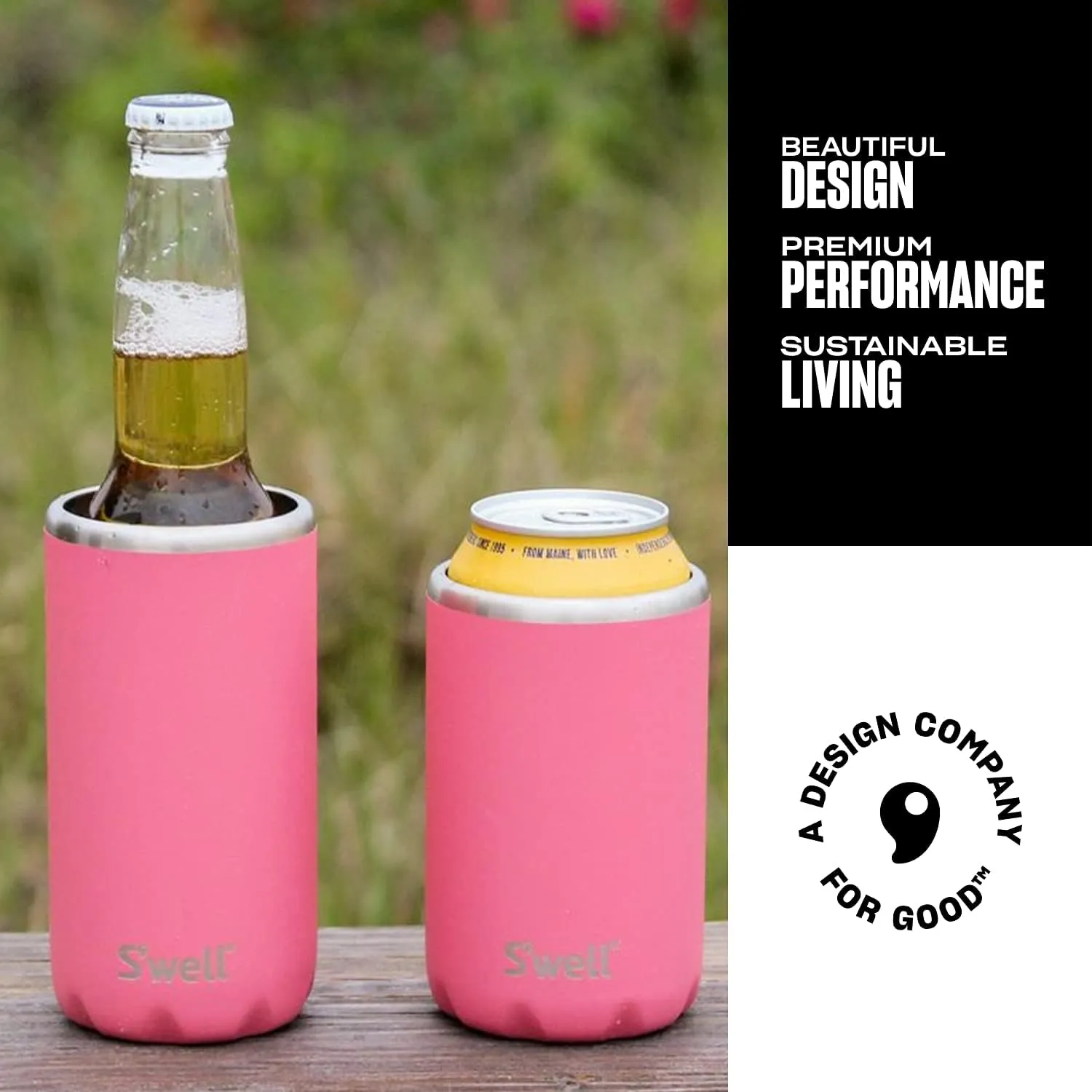 S'well Stainless Steel Chiller - Coral Reef - Fits 12oz Cans and Slim Bottles Triple-Layered Vacuum-Insulated Keeps Drinks Cool for Up to 6 Hours - Dishwasher-Safe BPA-Free for Travel