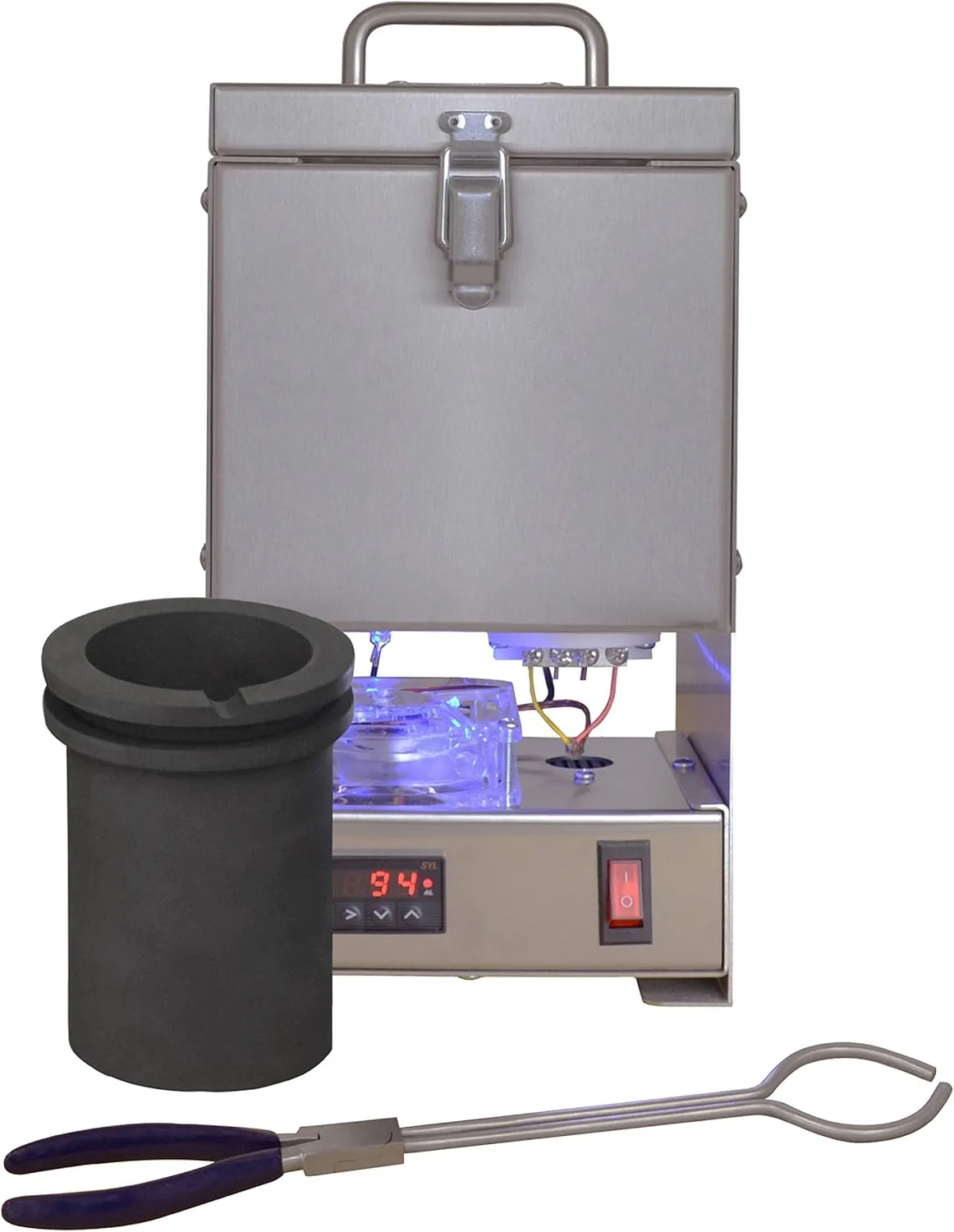 Tabletop QuikMelt 120oz PRO-120 Stainless Steel Electric Melting Furnace w/Tongs & Crucible for Gold Silver Precious and Non Precious Metal Jewelry Making Foundry Furnace Kiln-120 Volt Metal Smelter