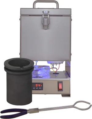 Tabletop QuikMelt 120oz PRO-120 Stainless Steel Electric Melting Furnace w/Tongs & Crucible for Gold Silver Precious and Non Precious Metal Jewelry Making Foundry Furnace Kiln-120 Volt Metal Smelter