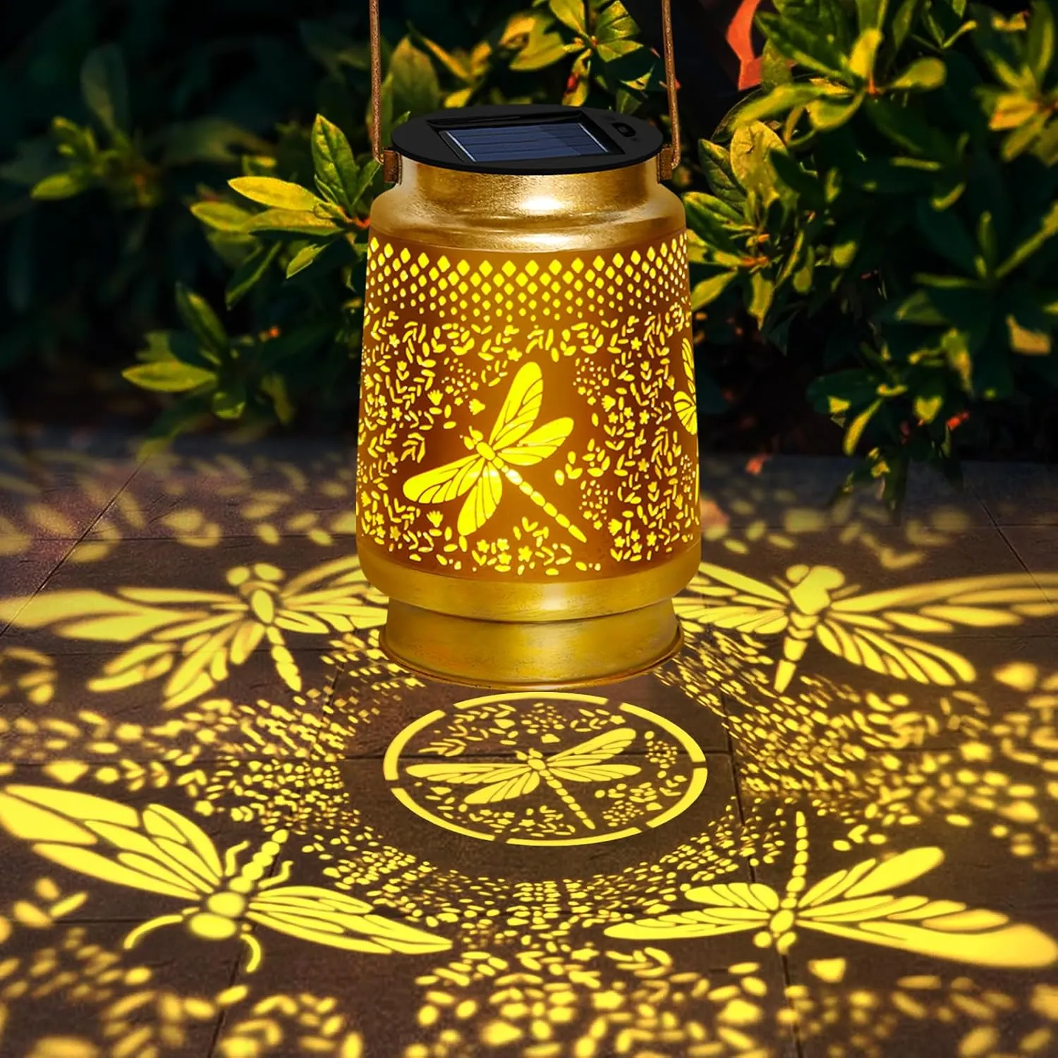 TEDOF Solar Lanterns Outdoor Waterproof Dragonfly Birthday Mothers Day Gifts for Women,Mom,Grandma,Hanging Metal Solar Garden Lights for Yard,Patio,Backyard,Porch
