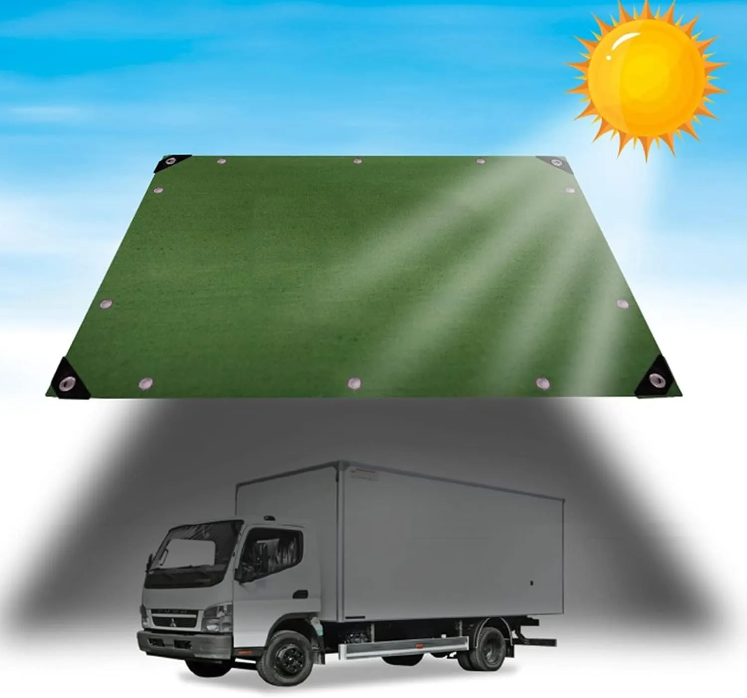 Tent Canvas Shade Cloth Tarpaulin Waterproof Heavy Duty Thicken Tarps Rainproof Cloth with Grommets, 6.5X9.8ft/2X3