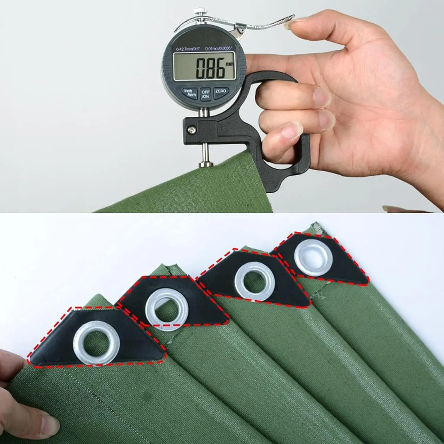 Tent Canvas Shade Cloth Tarpaulin Waterproof Heavy Duty Thicken Tarps Rainproof Cloth with Grommets, 6.5X9.8ft/2X3