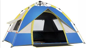 Tents Dome Frame Pop-Up Portable One-Door Three-Window Spring Outing Camping for 2-3 People Outdoor Camping Thickened Rainstorm-Proof Automatic Pop-up Sunscreen