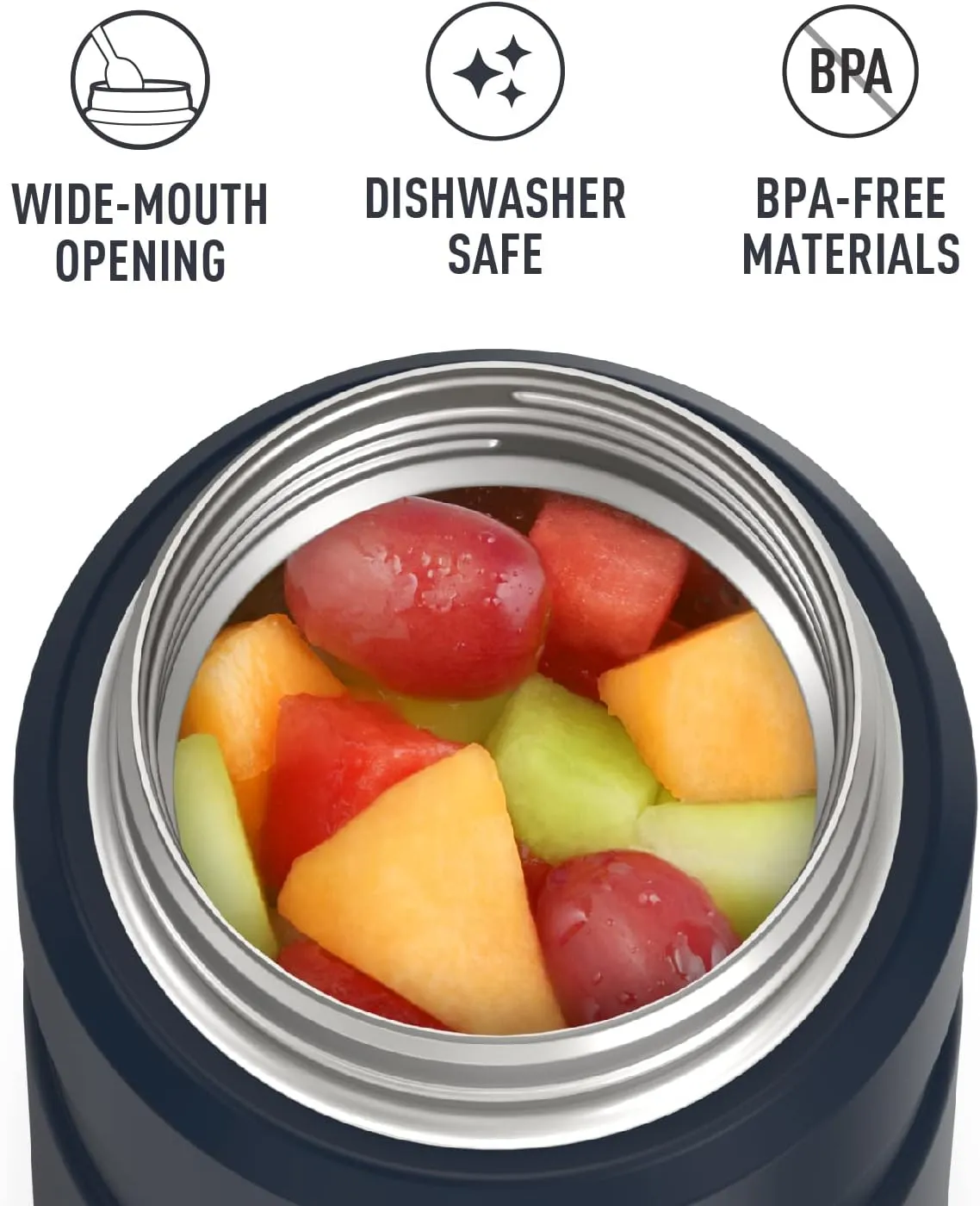 THERMOS Stainless King Vacuum-Insulated Food Jar, 24 Ounce, Midnight Blue