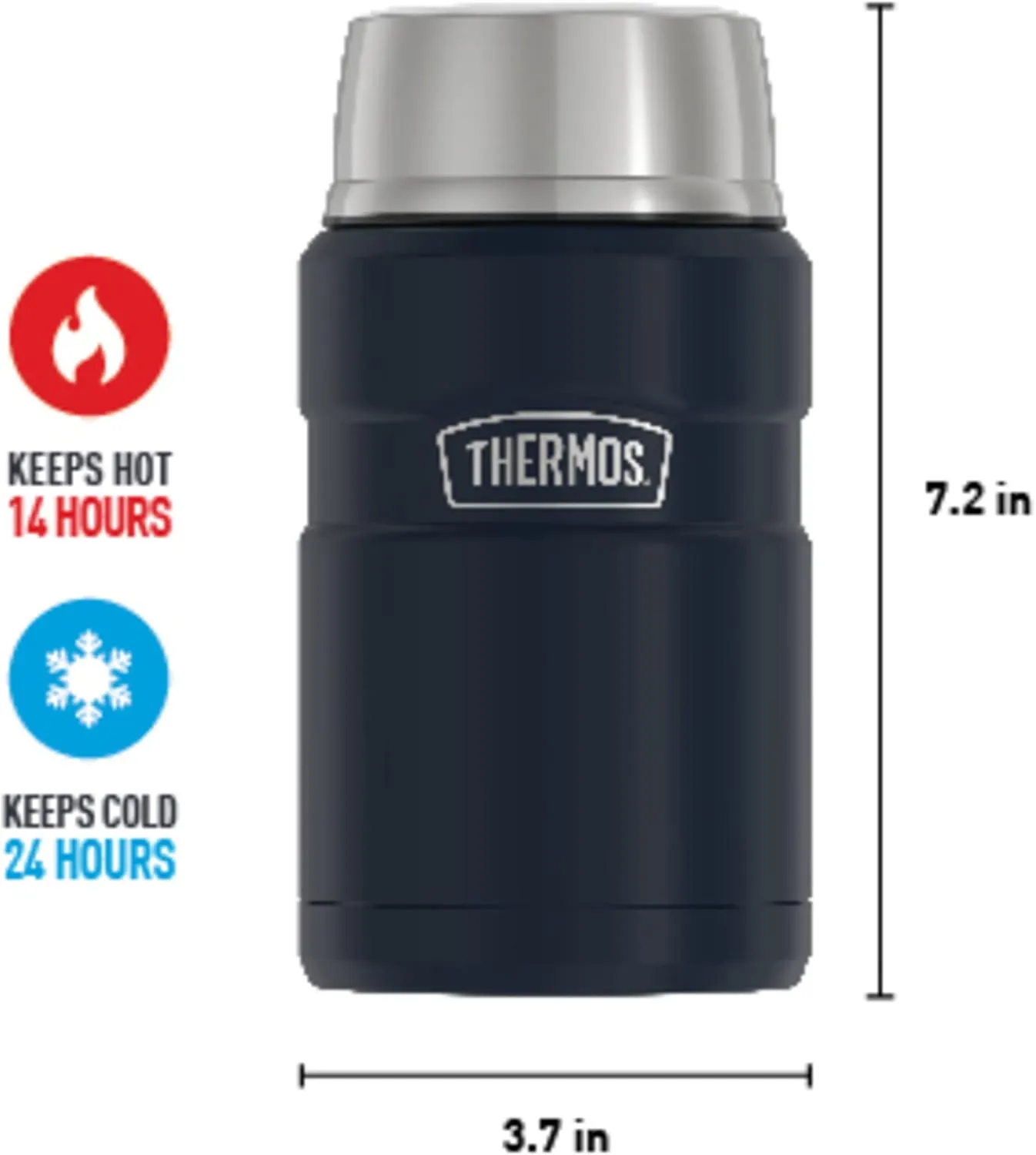 THERMOS Stainless King Vacuum-Insulated Food Jar, 24 Ounce, Midnight Blue
