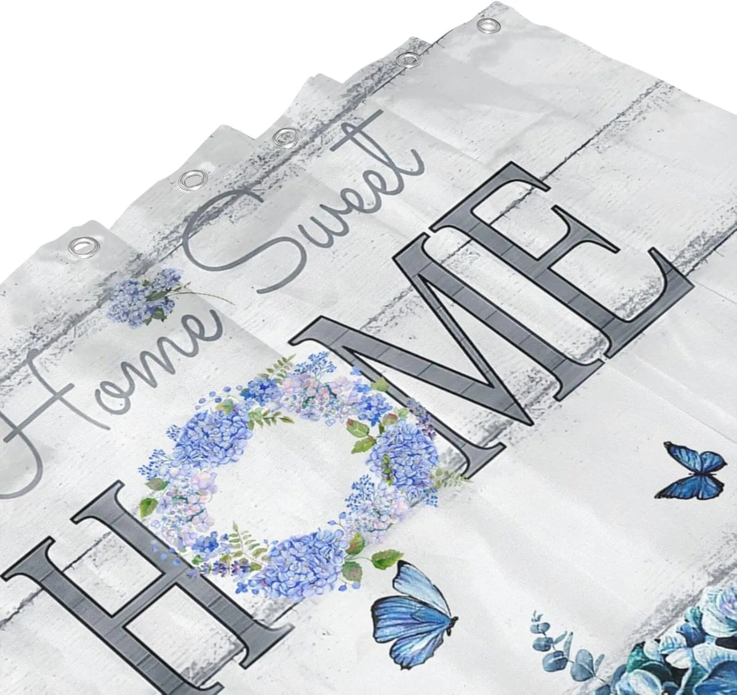 Tijuboni Farmhouse Hydrangea Shower Curtain Blue Flower Shower Curtains for Neutral Country Floral Bathroom Decor Rustic Shower Curtain Waterproof Polyester Fabric 60 x 72 Inch