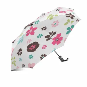 Tiny floral pattern Umbrella Automatic Foldable with totes