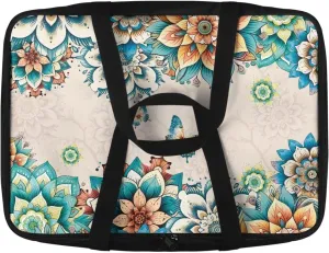 TODIYADDU Casserole Dish with Lid and Carrying Case Boho Flower Butterfly Food Warming Bag for Women Men Rectangular Leakproof Food Storage Container Insulated Thermal Lunch Tote for Potluck Picnic