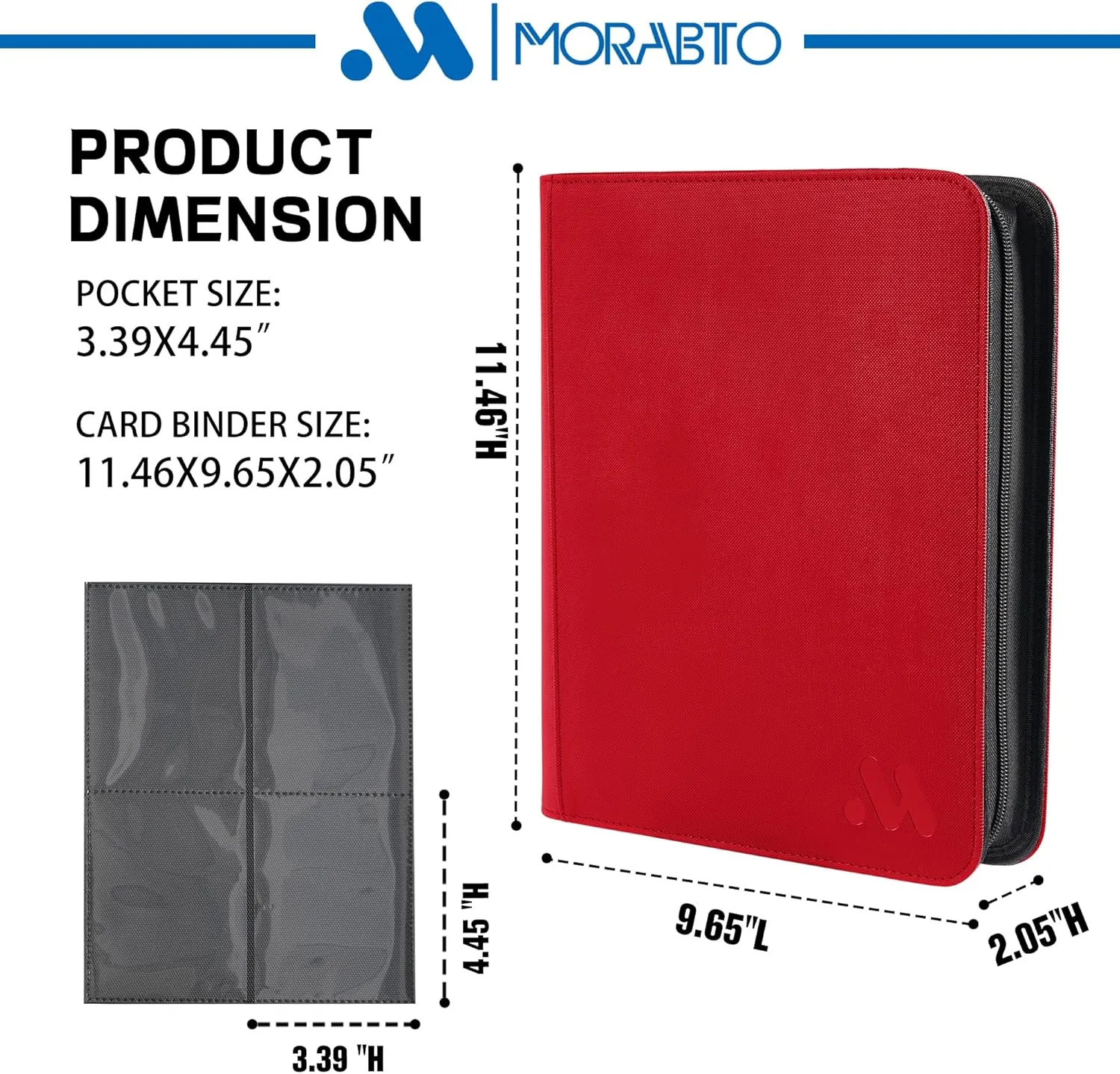 Toploader Binder, Holds 128 Top Loaders,4 Pocket Top Loader Binders for 3" x 4" Rigid Cards,Card Album Folder for Hard Plastic Top Loaders