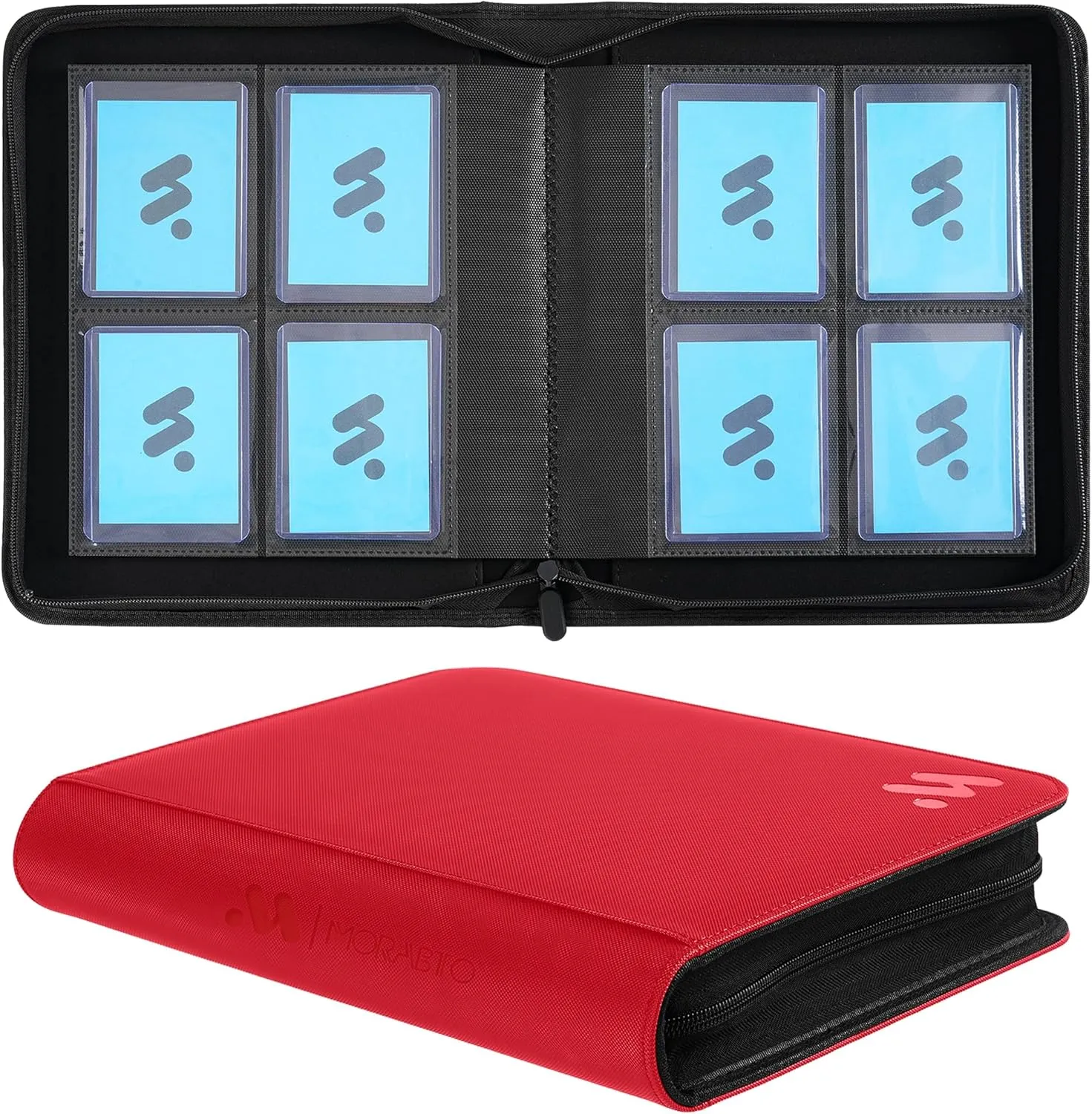Toploader Binder, Holds 128 Top Loaders,4 Pocket Top Loader Binders for 3" x 4" Rigid Cards,Card Album Folder for Hard Plastic Top Loaders