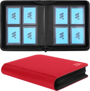 Toploader Binder, Holds 128 Top Loaders,4 Pocket Top Loader Binders for 3" x 4" Rigid Cards,Card Album Folder for Hard Plastic Top Loaders