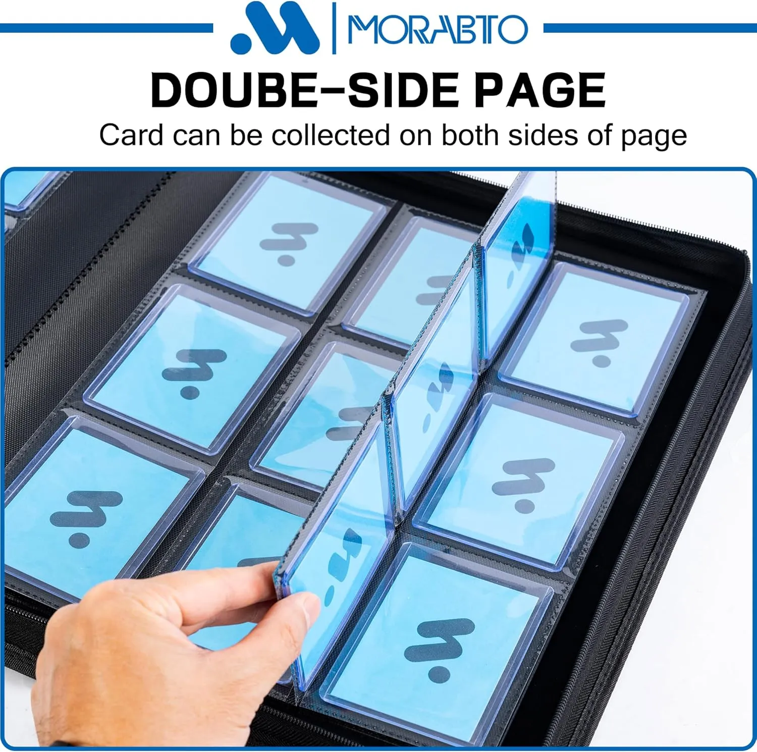 Toploader Binder, Holds 324 Top Loaders,9 Pocket Top Loader Binders for 3" x 5" Rigid Cards,Toploader Card Binder for Hard Plastic Top Loaders -Orange